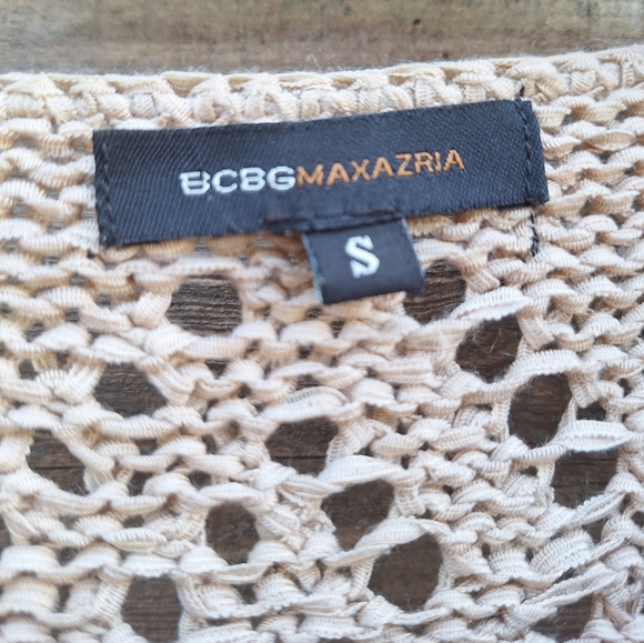 BCBG knit blazer cardigan sweater shawl jacket tan beige - Picture 4 of 5